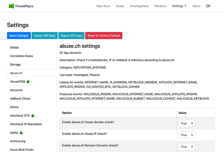 Access over 150+ sources of intelligence using ThreatPipes Access over 150+ sources of intelligence using ThreatPipes