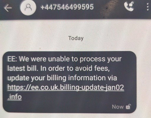 EE Phishing text EE Phishing text